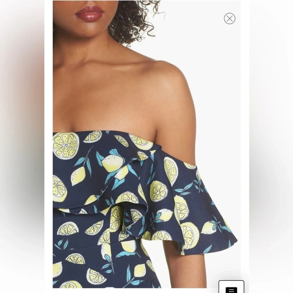 FAME AND PARTNERS Sasha Off the Shoulder Lemon Dress size 10 - Picture 13 of 16